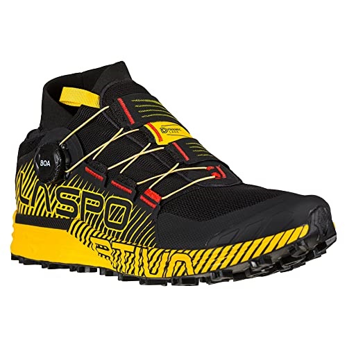 La Sportiva UK Black Yellow Mens Cyklon Trail Running Shoes W Boa Lacing System