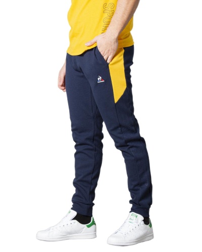 Le Coq Sportif Mens Saison 2 No.1 Logo Track Pants La Sportiva UK Navy Yellow