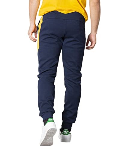 Le Coq Sportif Mens Saison 2 No.1 Logo Track Pants La Sportiva UK Navy Yellow