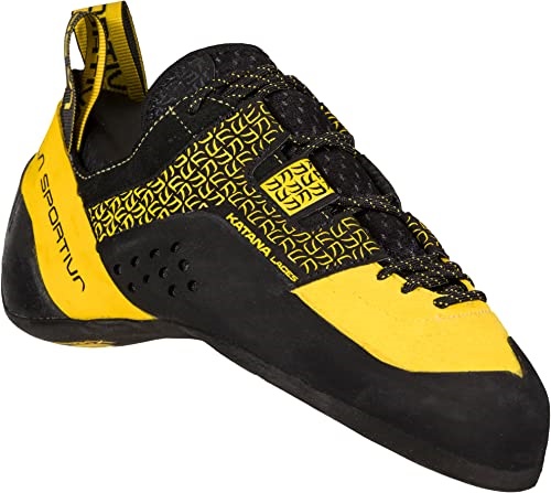 Mens Katana Lace Rock Climbing Shoes Yellow Black La Sportiva UK