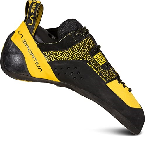 Mens Katana Lace Rock Climbing Shoes Yellow Black La Sportiva UK