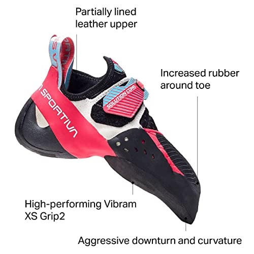 Womens Solution Comp Rock Climbing Shoes Hibiscus Malibu Blue La Sportiva UK